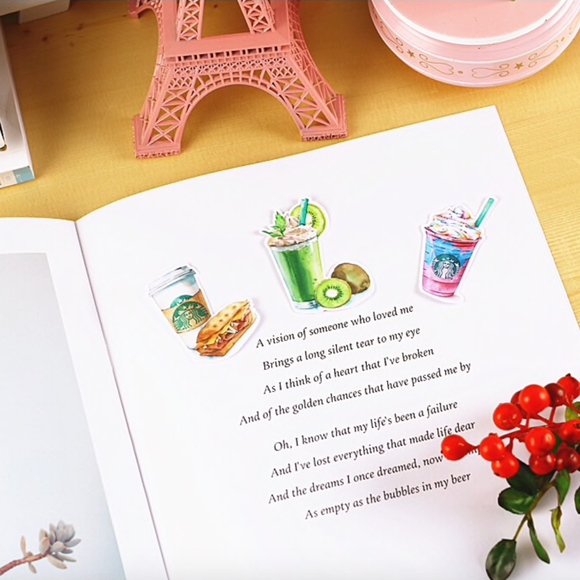 15 Watercolor Starbucks Stickers - Picture 4 of 4